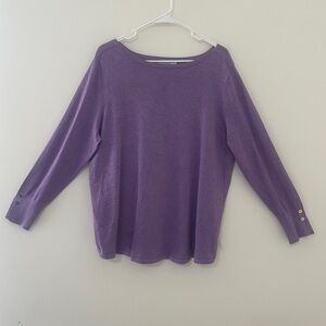 Lilac Long Sleeve Lightweight Sweater Chicos 3